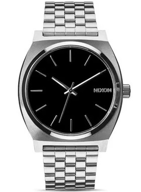 尼克松腕表尼克森银钢黑色表带商务A045000简约风大方形学生手表