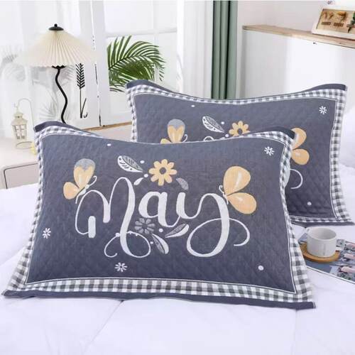 纯棉枕巾吸汗一对装高档加厚全棉