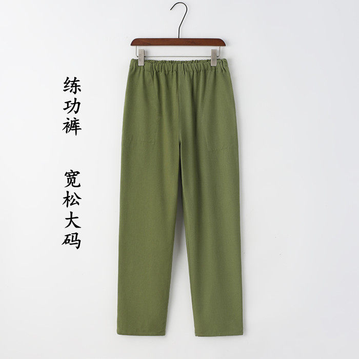 中式纯棉斜纹磨毛直筒裤休闲裤