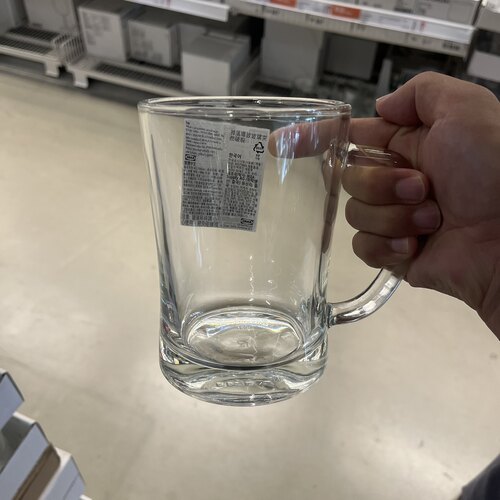 宜家正品啤酒杯米约德带把啤酒杯大号杯子大茶杯大容量宜家玻璃杯