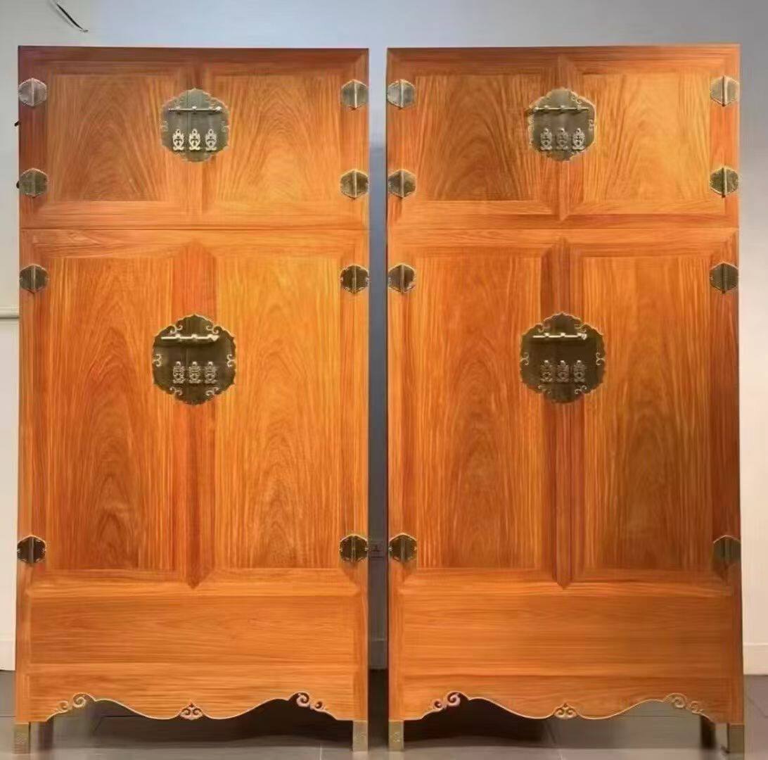 红木顶箱柜缅甸花梨大果紫檀衣柜实木榫卯结构古典家具衣橱加工