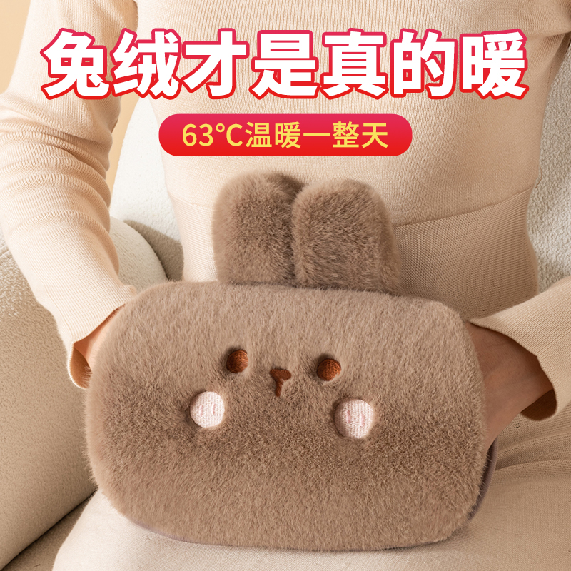 卡通毛绒充电式防爆热水袋