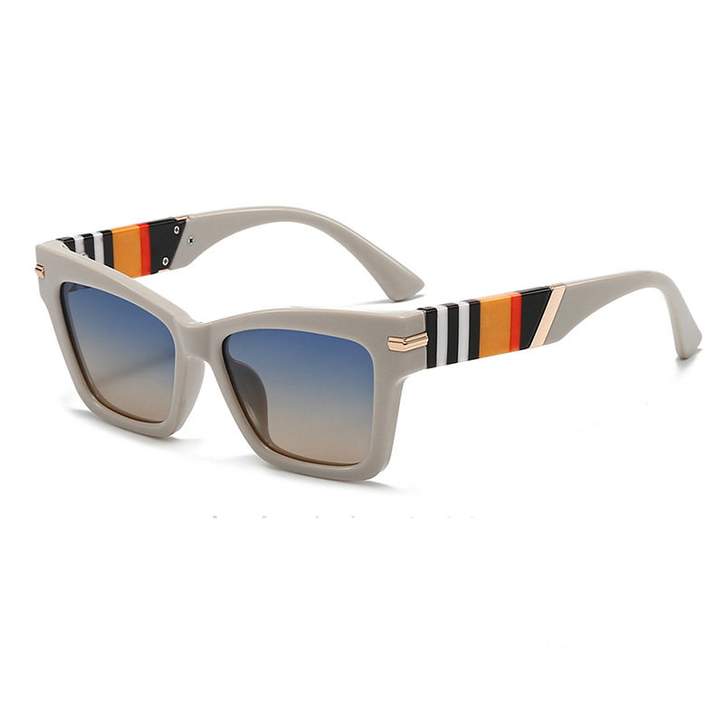 拼色墨镜女款2026新款欧美蝴蝶框偏光太阳镜开车驾驶大脸潮素颜镜