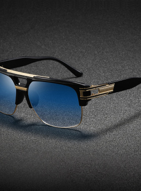 男款墨镜2026新款高级感双梁蒸汽朋克跨境半框全框太阳镜复古潮流