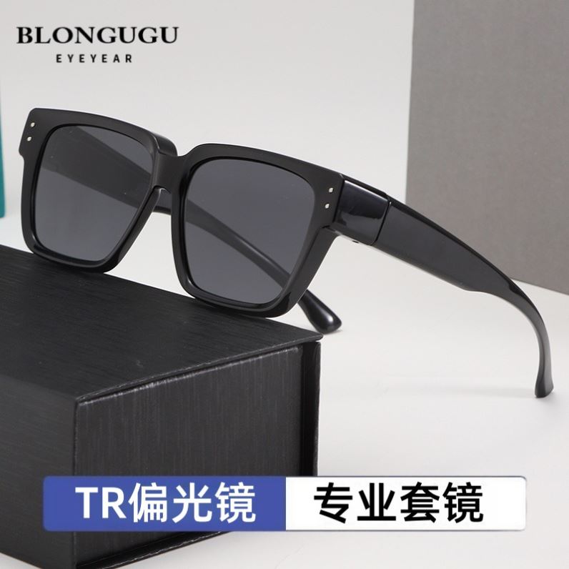 可以戴在眼镜上的墨镜近视套镜一镜两用防紫外线抖音偏光太阳眼镜
