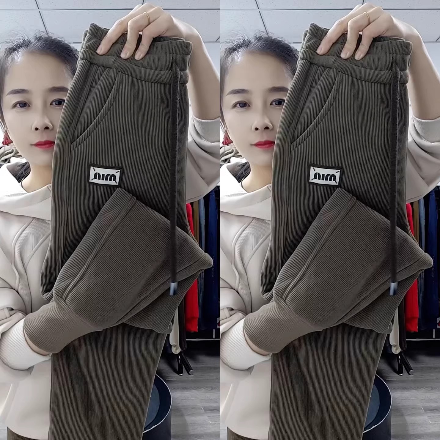 清仓捡漏羊羔毛绒裤子女冬季新款高腰加绒保暖显瘦百搭休闲萝卜裤