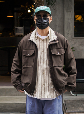 Propcell26春秋新款日系复古立领工装风夹克男宽松老钱风潮牌外套