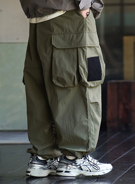 PROPCELL山系机能风直筒冲锋裤防泼水休闲裤日系复古大口袋长裤男