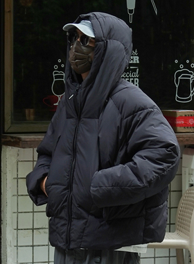 PROCPELL日系复古高蓬松立领工装白鸭绒外套男宽松休闲保暖羽绒服