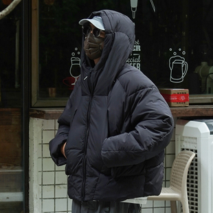 PROCPELL日系复古高蓬松立领工装白鸭绒外套男宽松休闲保暖羽绒服