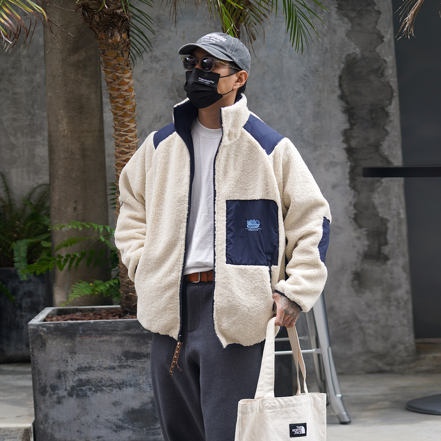 冬季羊羔绒双面可穿立领男夹克