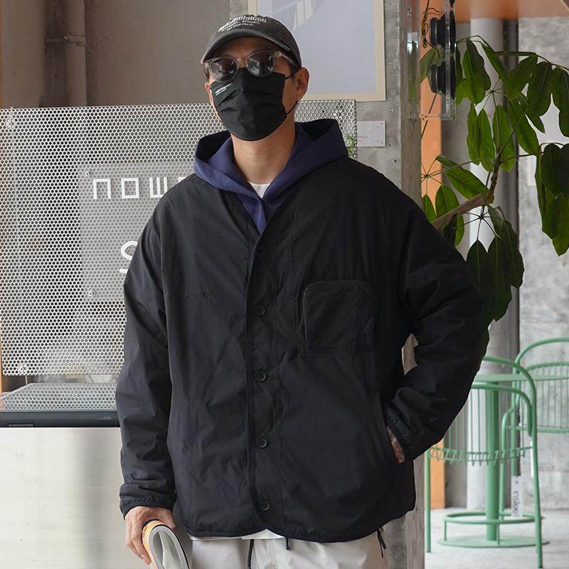 PROPCELL新款日系复古无领纯色夹克休闲Cityboy羊羔绒加厚外套潮