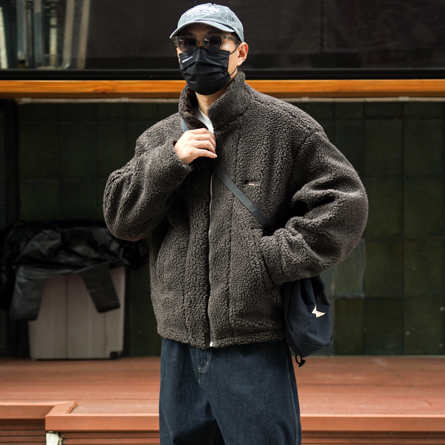 日系复古双面穿摇粒绒夹克