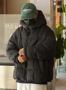 PROCPELL日系复古冬季新款加厚90白鸭绒羽绒服连帽保暖面包服外套