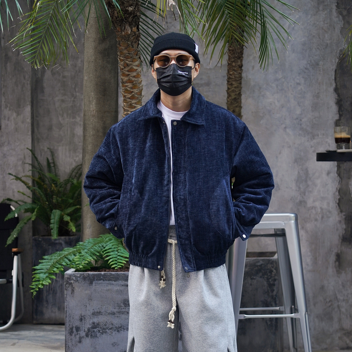 冬季日系灯芯绒加厚保暖工装棉服