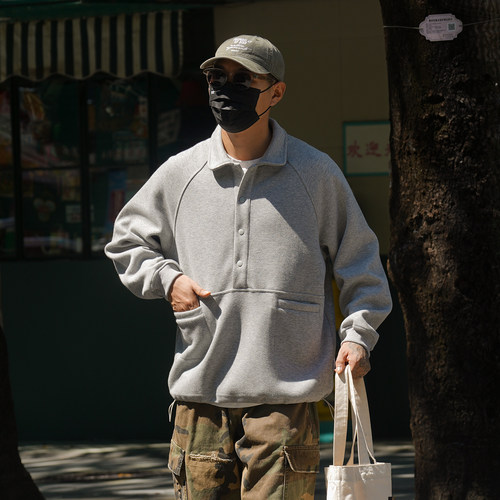 日系复古cityboy重磅宽松卫衣