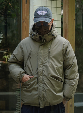 PROPCELL冬季户外机能风加厚保暖白鸭绒冲锋衣日系连帽羽绒服外套