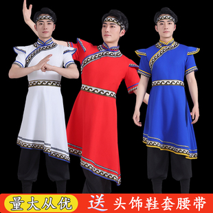 蒙古族民族服男装少数民族鄂伦春族现代舞表演服饰筷子舞蹈演出服