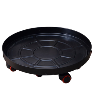 防漏水止水隔水装饰滚轮花盆花坛搭档造景塑料金属铁艺移动托盘