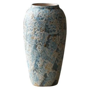 简约现代纯手工插花新款客厅装饰摆件北欧现代养鲜花粗陶罐干花瓶