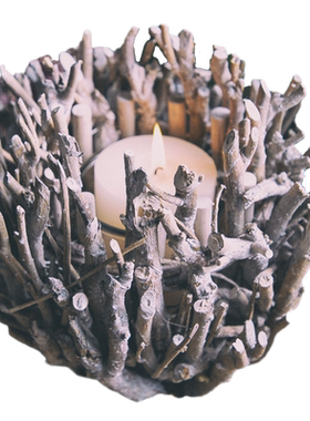 实木树杈复古道具烛光晚餐长明灯