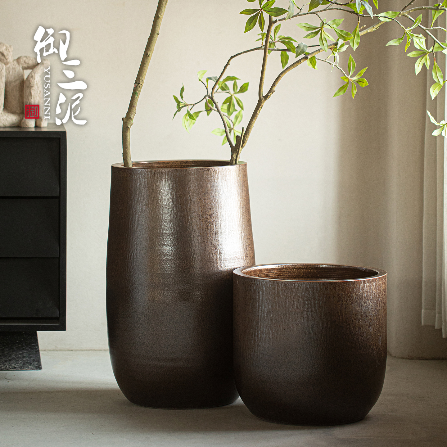 景德镇纯手工复古风陶瓷花盆