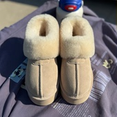 便鞋 毛毛雪地靴女外穿羊皮毛一体包头拖雪松糕一脚蹬懒人棉鞋 冬季