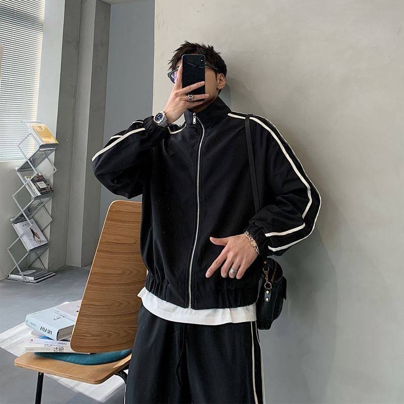 厂家直供2023秋季新品设计感撞色立领宽松冲锋衣夹克外套潮男雅痞,男装,其他套装,淘宝优惠券,粉丝福利购,淘宝优惠卷