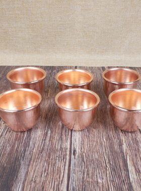 双层防烫加厚手工铜茶杯