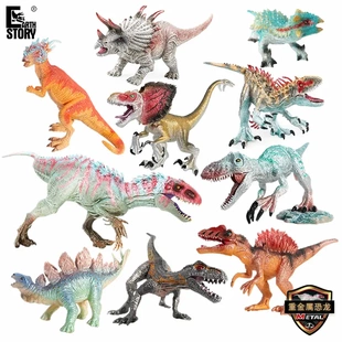 仿真恐龙玩具模型重金属款侏罗纪霸王龙棘龙剑龙手办模型摆件玩具