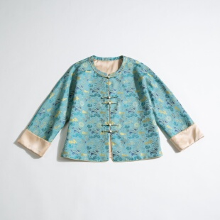 非遗宋锦狮子滚绣球新中式上衣国风真丝里衬上久楷正品带钢印A053