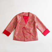 上久楷宋锦红色八达晕外套新中式 中国风宋锦外套