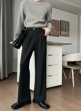 Hualun男生裤子秋冬款加厚休闲裤男直筒西装裤cleanfit韩版阔腿裤