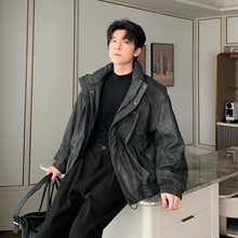 Hualun皮衣羽绒服男款冬季加厚潮牌帅气冬装外套cleanfit保暖外衣