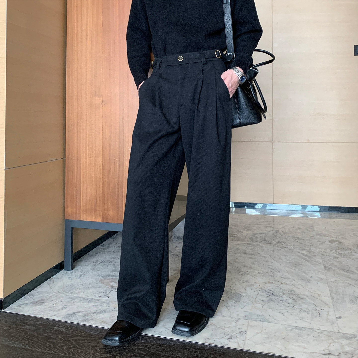 Hualun冬季加厚休闲长裤男宽松西裤男款直筒裤cleanfit百搭阔腿裤,男装,休闲裤,淘宝优惠券,粉丝福利购,淘宝优惠卷