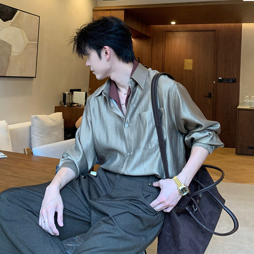 Hualun肌理感衬衫男长袖