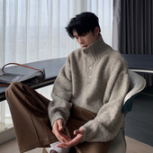 高领毛衣冬季 加厚针织衫 男韩系宽松潮牌打底衫 Hualun男士 上衣毛衫