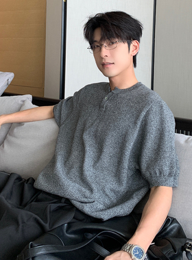 Hualun夏季潮男衣服薄款针织上衣男短袖T恤男款cleanfit纯棉体恤