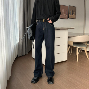 子潮流慵懒风炸街百搭直筒裤 秋冬加厚保暖裤 男款 Hualun加绒牛仔裤