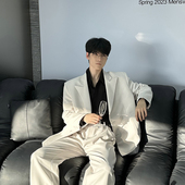 男帅气潮流宽松男装 Hualun冷淡系休闲西装 高级套装 轻奢西服外套