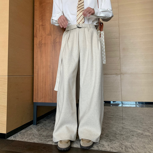 Hualun重磅加厚毛呢休闲裤