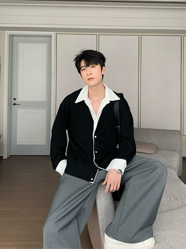 Комплект, рубашка, универсальный кардиган, куртка, имитация рубашки