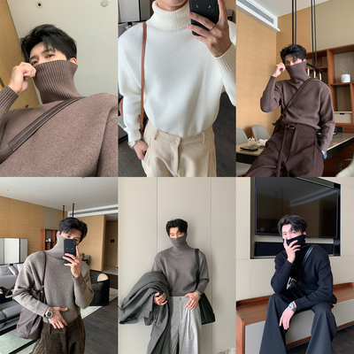 Hualun冬季高领毛衣男内搭