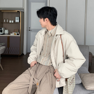 百搭保暖棉衣 韩版 Hualun秋冬轻薄棉服男2025新款 翻领夹克外套男款