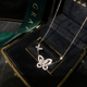 幻影蝴蝶项链女925银镀金满钻GF轻奢小众甜美镂空锁骨链 珠宝级