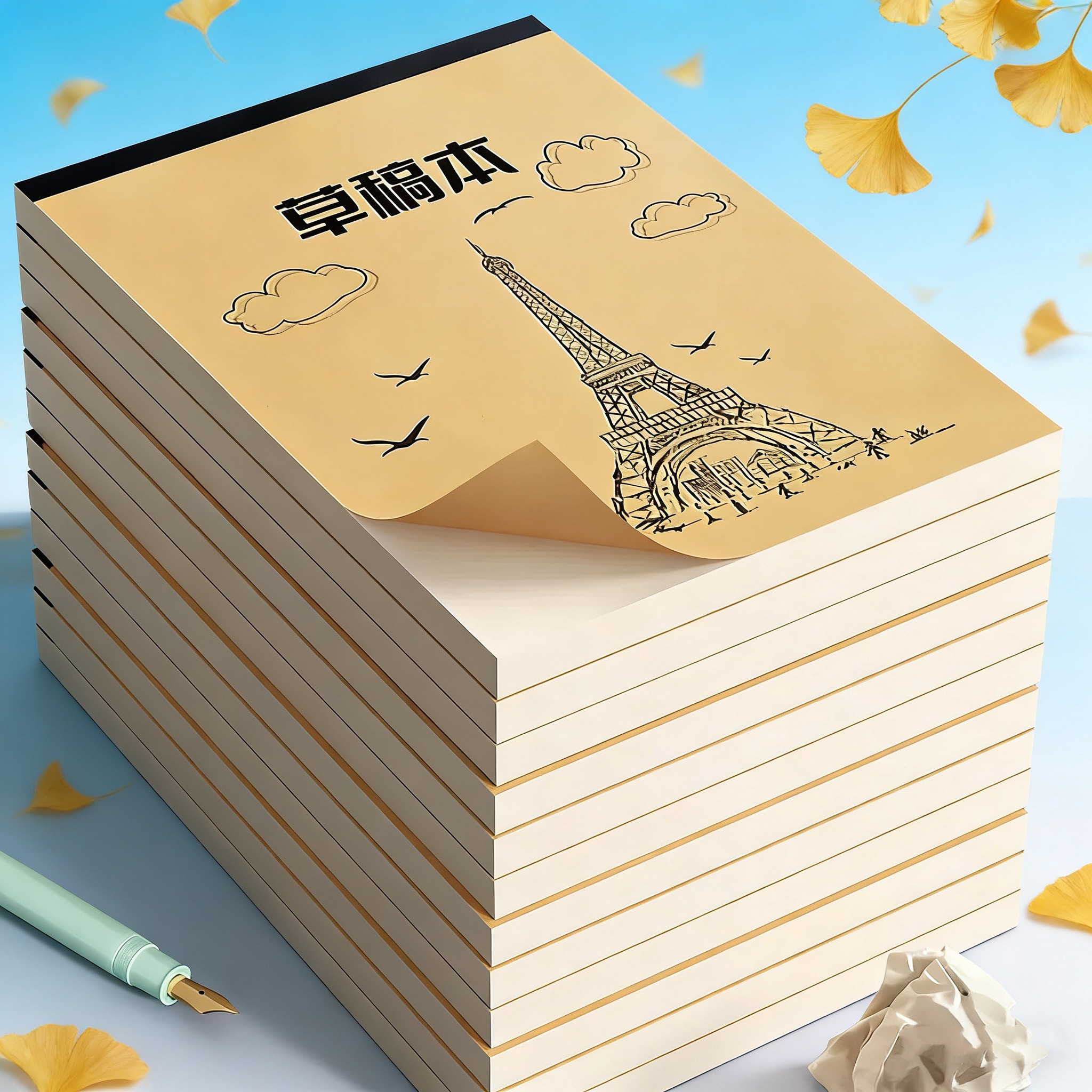 复古巴黎铁塔草稿本文艺创意文稿纸学生办公记事本新款书写,文具电教/文化用品/商务用品,文稿纸/草稿纸,淘宝优惠券,粉丝福利购,淘宝优惠卷