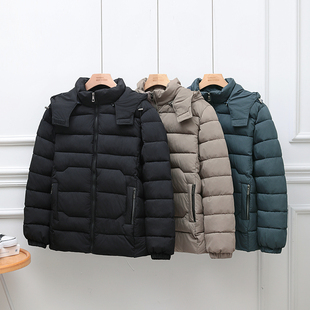 可拆卸帽子外套 加厚棉衣中青年宽松保暖冬装 2025年新款 棉服男冬季