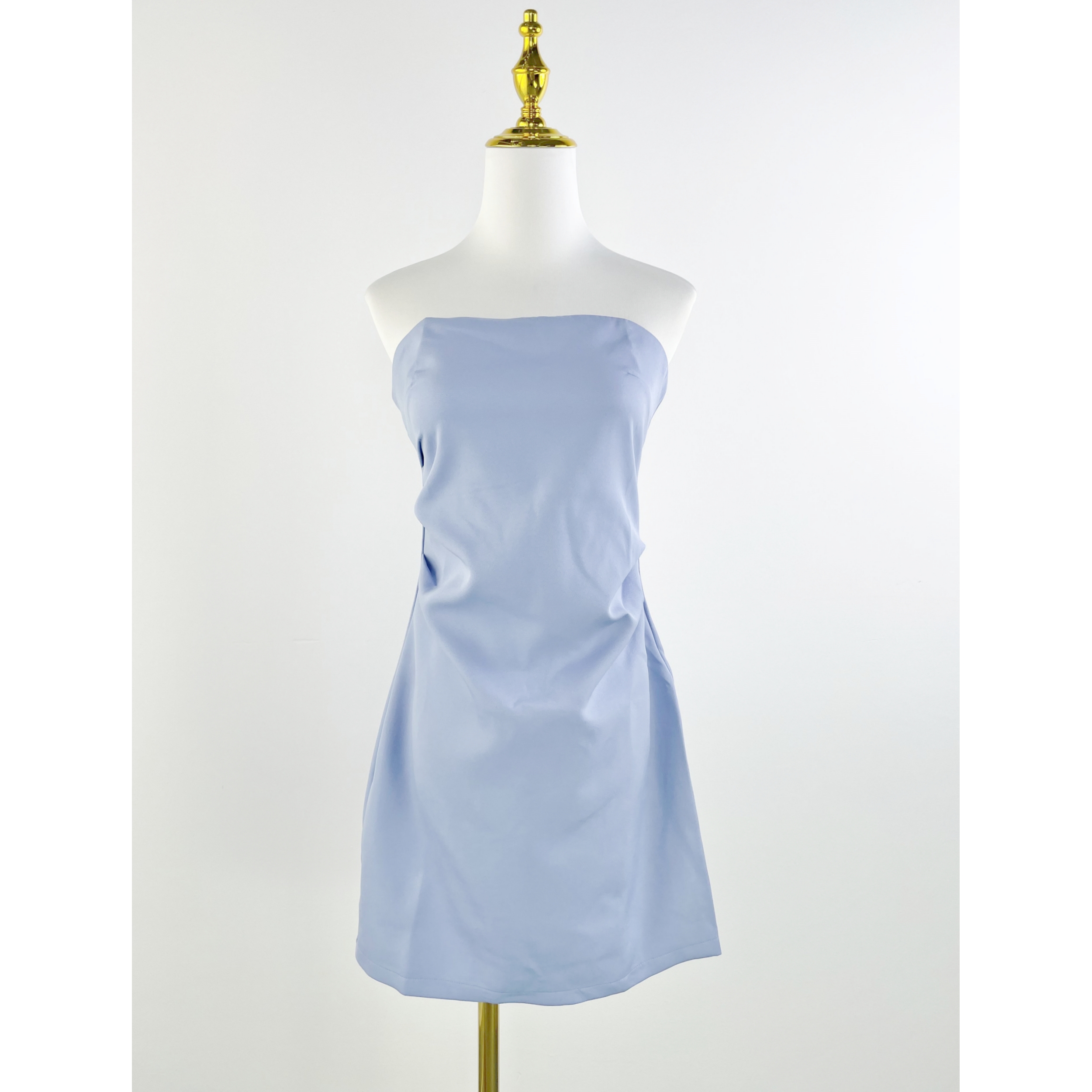 B3211夏季新款女装时尚潮流性感礼服抹胸裙欧美风露肩褶皱连衣裙