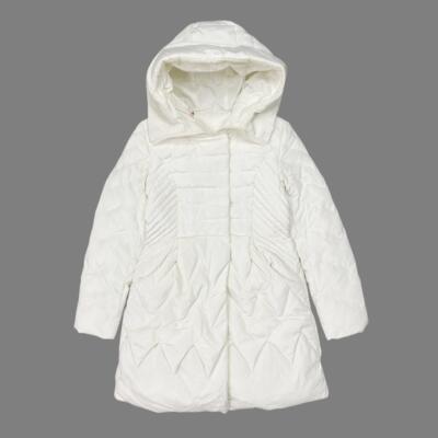 C3174冬季新款女装纯色连帽白鸭绒中长款外套时尚休闲保暖羽绒服