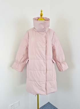 E8014冬季新款女装防寒保暖高领羽绒服温柔韩系A字版中长款外套